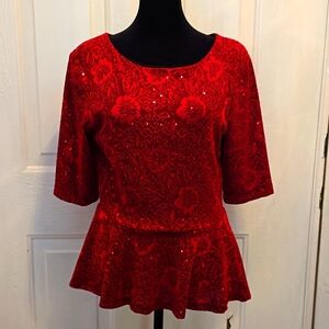 Lace Top: Beautiful red lace #09